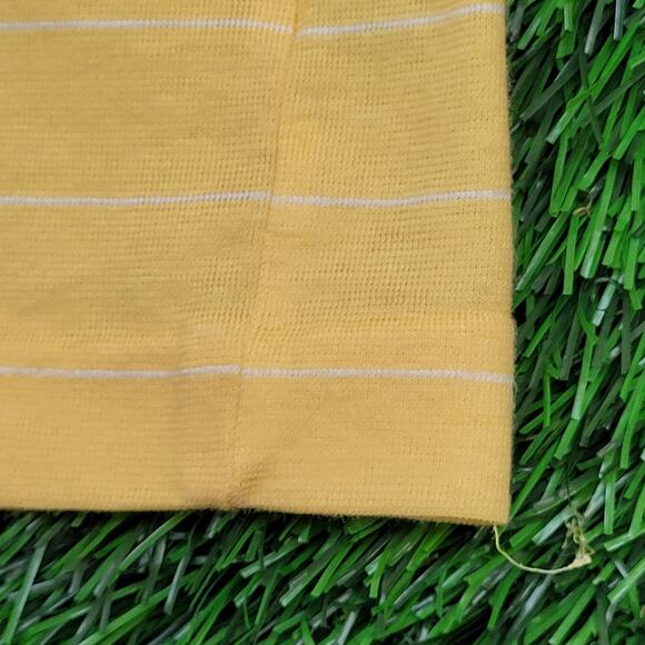 Vintage 90s MOD Striped Polo Shirt XL 22x28 Yellow White - Picture 10 of 12